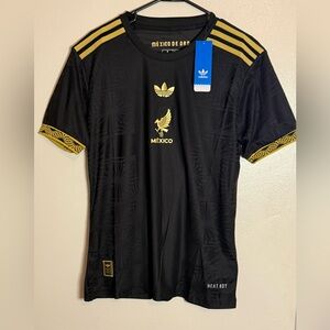 adidas Men's Mexico Black and Gold Football Jersey